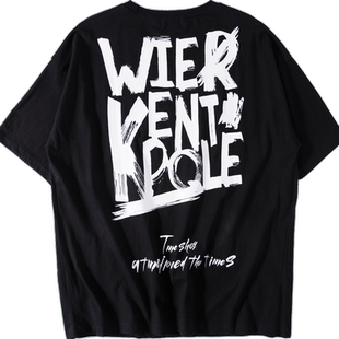 oversize国潮衣服嘻哈短袖大码男装潮牌高街炸街t恤男潮宽松夏季