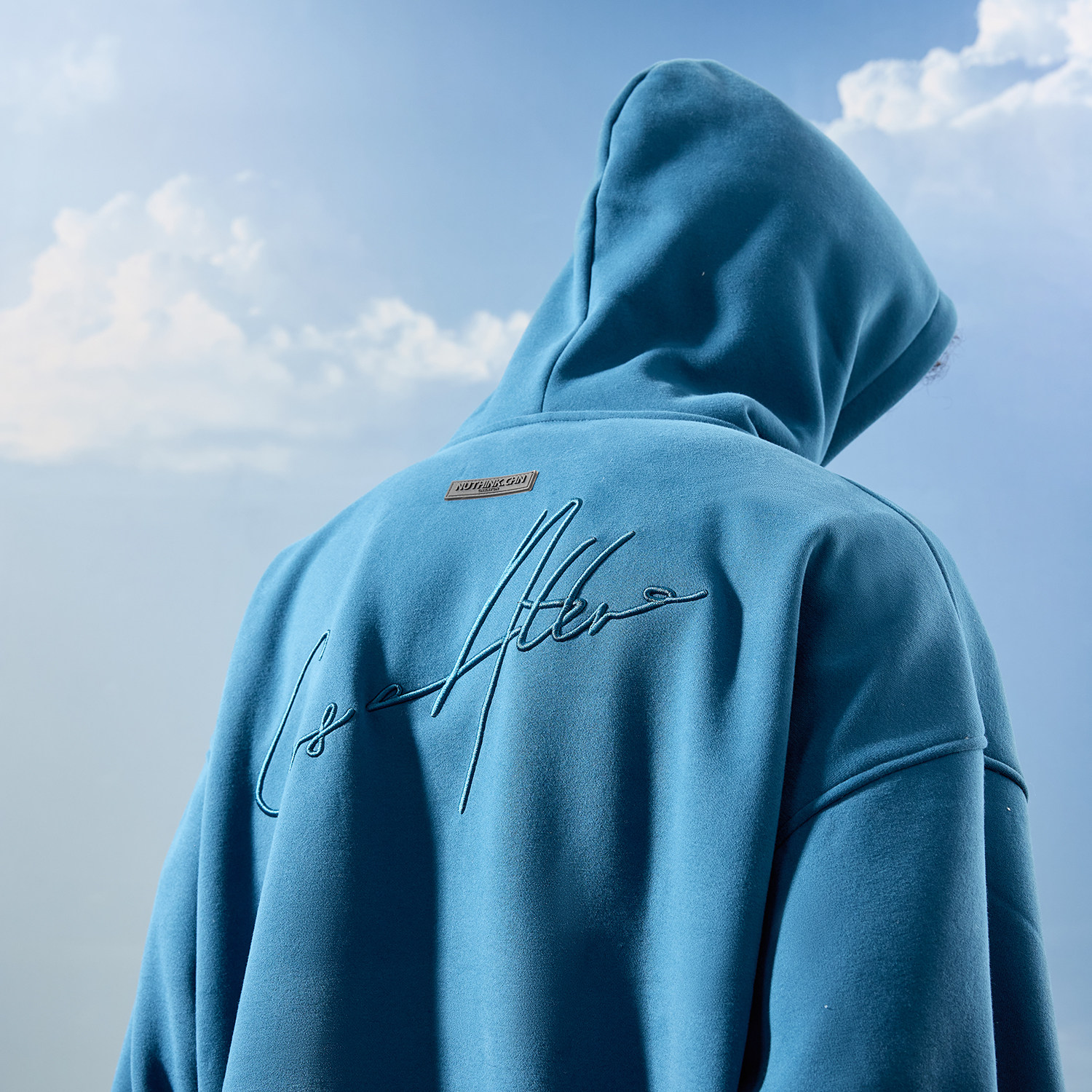 Nuthink美式复古字母刺绣卫衣男