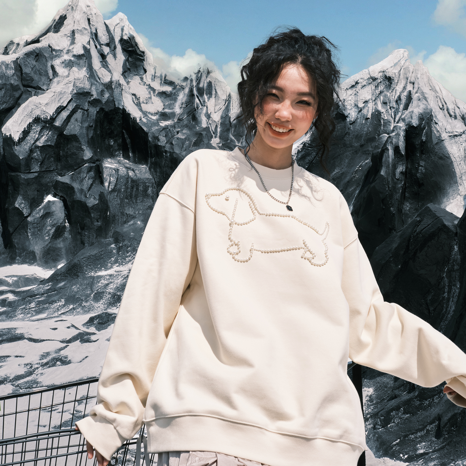 Nuthink珍珠小狗腊肠狗卫衣男女