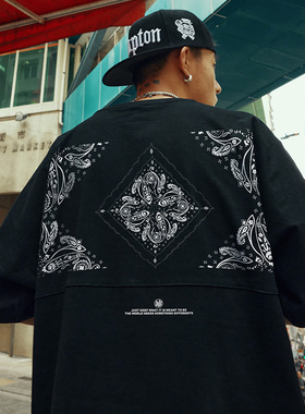 Nuthink欧美潮牌vibe短袖t恤男国潮中性风夏季潮流加肥加大蝙蝠袖