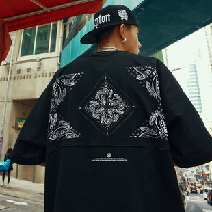 潮流加肥加大蝙蝠袖 Nuthink欧美潮牌vibe短袖 t恤男国潮中性风夏季