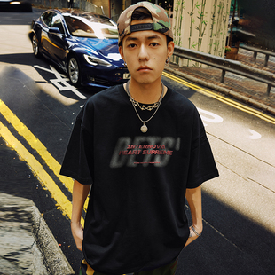 半袖 T恤冰感宽松大码 男女新2026年夏 复古潮牌字母短袖 Nuthink美式