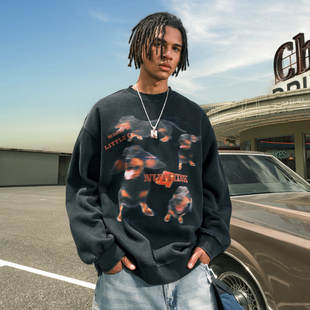 Nuthink美式 潮牌腊肠狗小狗印花圆领卫衣重磅字母男女2025冬新款