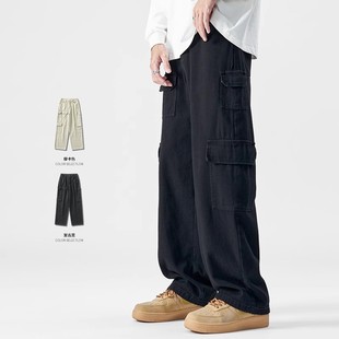男生休闲裤 宽松美式 机能多口袋裤 直筒工装 新款 男潮牌新款 子秋季 裤