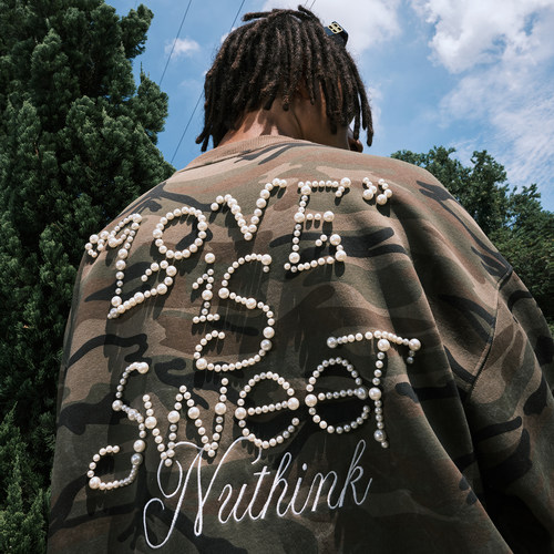 Nuthink美式潮牌迷彩珍珠卫衣男