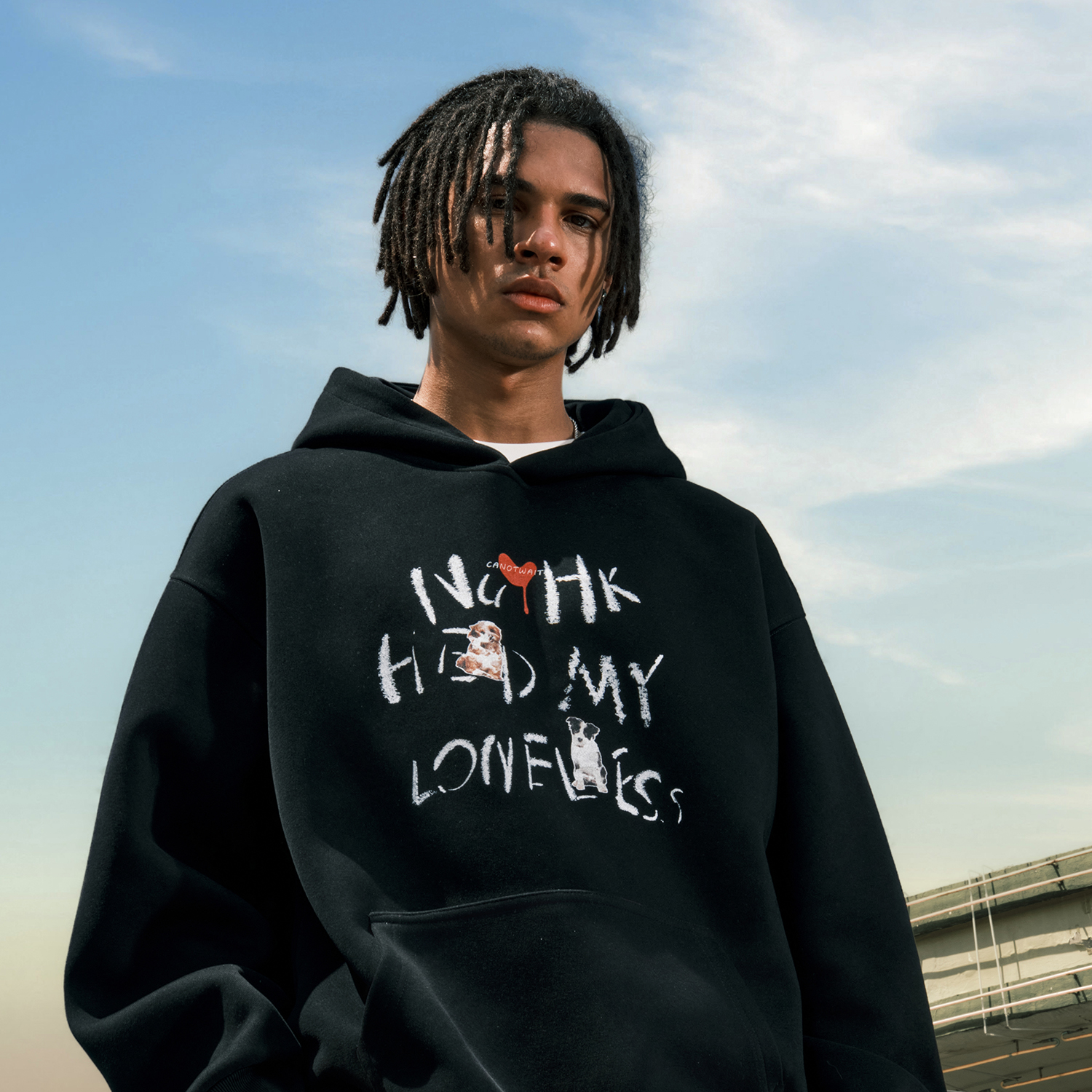 Nuthink小狗字母潮牌卫衣潮流男