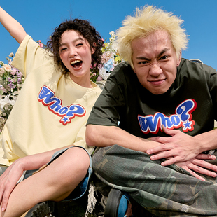 男女2026年夏 重磅宽松半袖 Nuthink潮牌字母印花短袖 T恤复古美式