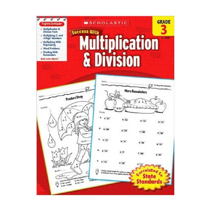 英文原版 Scholastic Success with Multiplication  Division Grade 3 学乐成功系列 3年级 乘除法