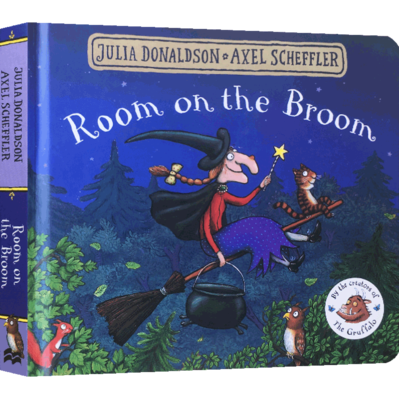 英文原版 女巫扫帚排排坐 Room on the Broom 朱莉娅•唐纳森 Julia Donaldson 经典押韵 童话故事 纸板书