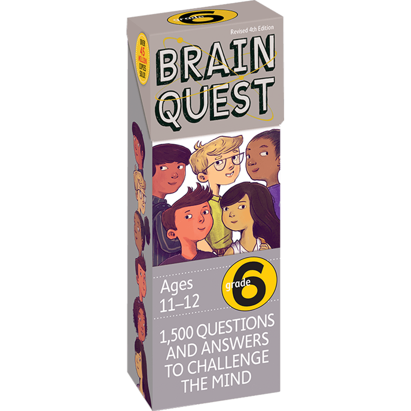 【英文原版 11-12岁】智力问答卡片书 6 Brain Quest Grade 6大脑任务 儿童益智