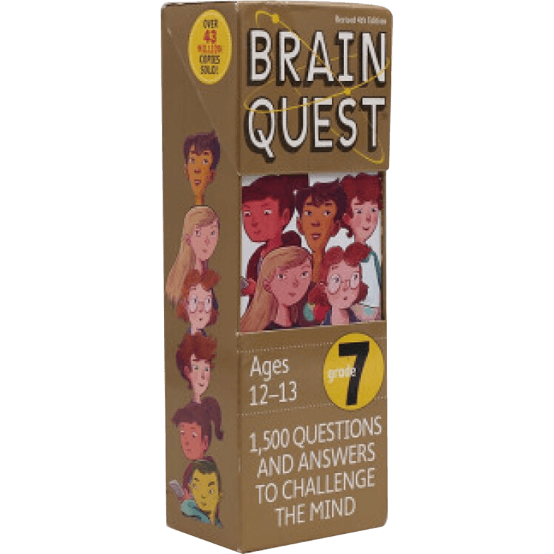 【英文原版 12-13岁】智力问答卡片书 7 Brain Quest Grade 7大脑任务 儿童益智