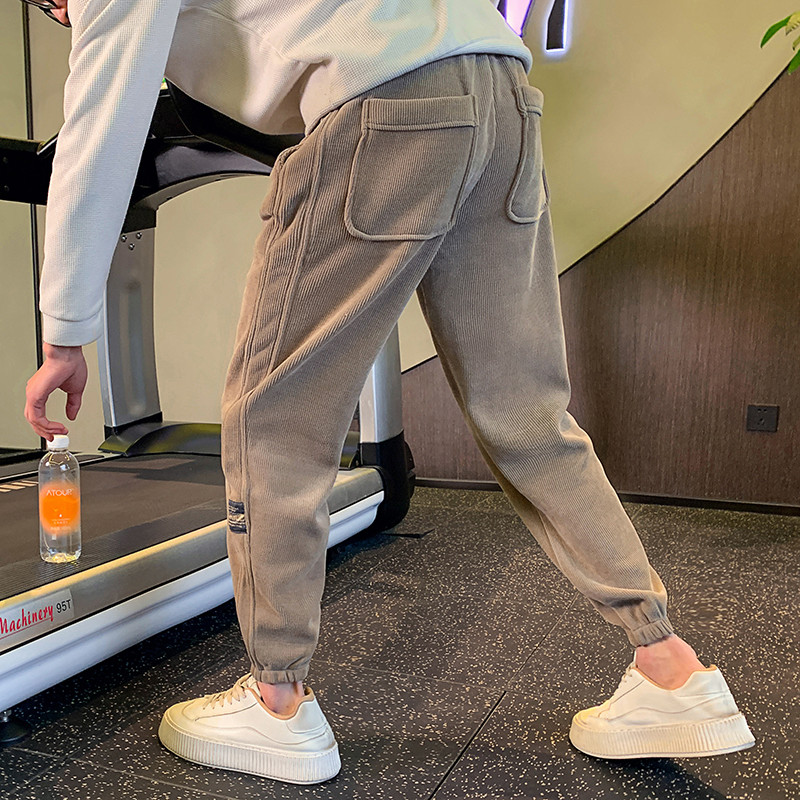 春装卫裤男秋冬宽松裤子潮牌运动裤春秋季男裤痞帅束脚休闲裤ins