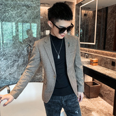 休闲英伦风帅气ins网红潮牌百搭 上衣修身 秋冬男士 西服外套小西装