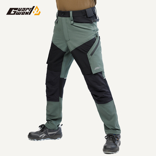 加强版耐磨工装裤男秋冬款多功能宽松直筒弹力作训裤多口袋战术裤