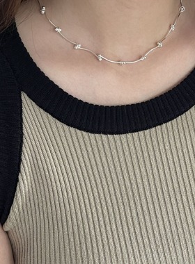 抽拉豆豆项链简约时尚小众轻奢