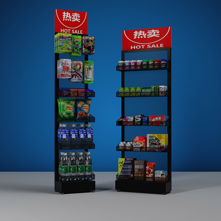 超市端头零食玩具促销小货架便利店药房收银台前槟榔口香糖展示架