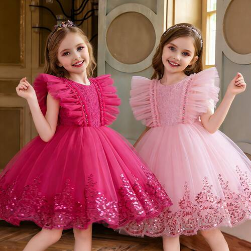 Girl Wedding Party Princess Dress Kids Children Baby Dresses