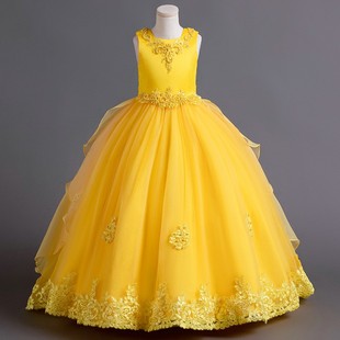 long dresses fluffy children clothing Wedding performance