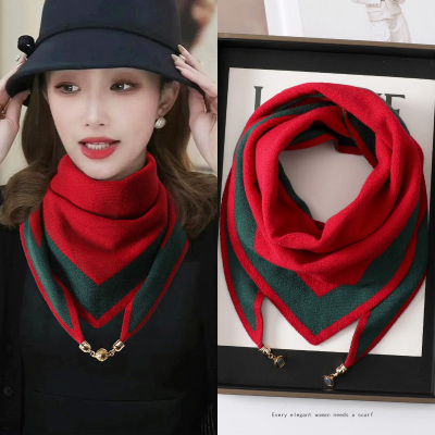 春秋冬季双面韩版女磁吸围巾装饰