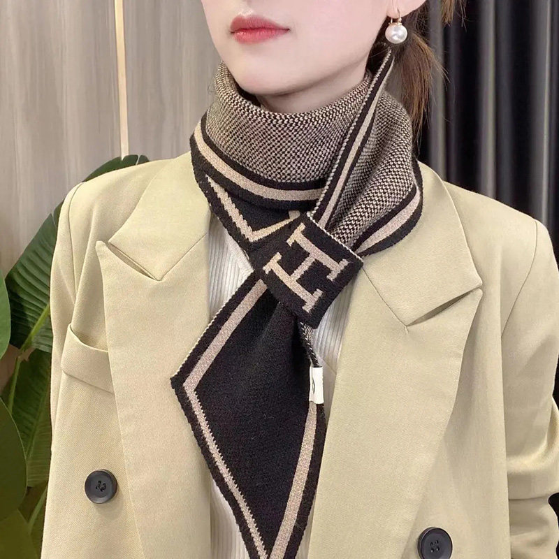 H字母小围巾女秋冬季韩版百搭保暖洋气毛线交叉领巾针织护颈围脖,服饰配件/皮带/帽子/围巾,围巾/丝巾/披肩,淘宝优惠券,粉丝福利购,淘宝优惠卷