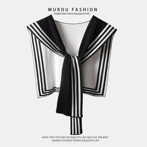 春秋冬季双面韩版女针织披肩装饰