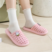 包头凉拖鞋 女士浴室室内外穿耐滑平底洞洞鞋 女透气防滑柔软休闲