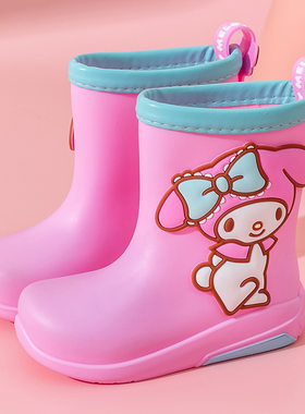 库洛米高幼儿园女童雨靴雨鞋防滑