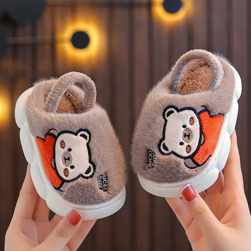 防滑保暖男孩子冬天居家儿童棉拖鞋新款女童冬季家居家用厚底室内