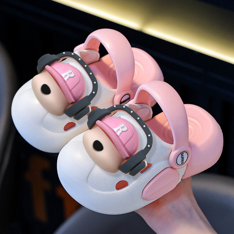 新款儿童洞洞鞋夏EVA拼色防滑外穿包头凉拖男童女童甜美宝宝拖鞋