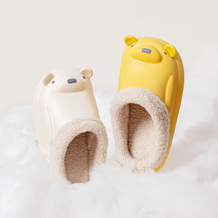 亲子宝宝保暖地板幸福玛丽儿童棉拖鞋防水冬季女童男孩子室内居家