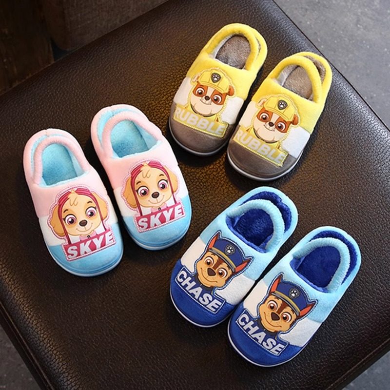 保暖宝宝卡通可爱婴幼儿童汪汪队儿童棉拖鞋冬男女童家居防滑毛绒