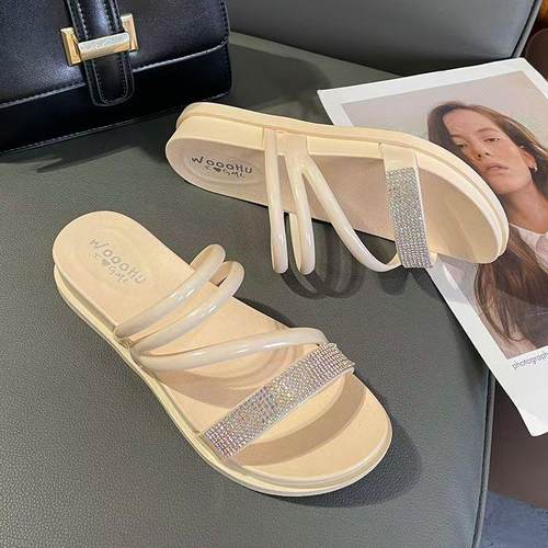 凉拖鞋女夏新款时尚中跟百搭女鞋