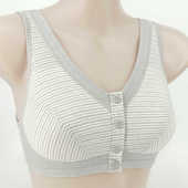 妈妈内衣中年妇女高品质舒适文胸夏季 薄背心 前扣无钢圈中老年大码