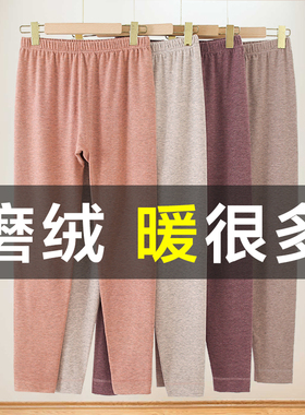 德绒秋裤女内穿高腰中老年人妈妈宽松大码奶奶线裤发热保暖棉毛裤