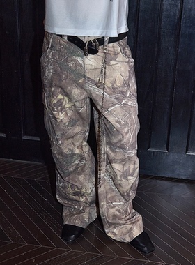 VLABMADE 枯木树枝迷彩水洗做旧重磅珠帆多口袋工装裤Cargo Pants