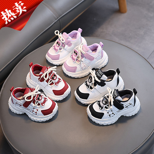 可爱卡通女童轻巧运动鞋双网面透气男童开春鞋子洋气时髦宝宝单鞋