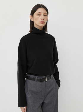 韩国正品女士内搭打底衫堆堆领春季保暖长袖上衣简约纯色T恤T004