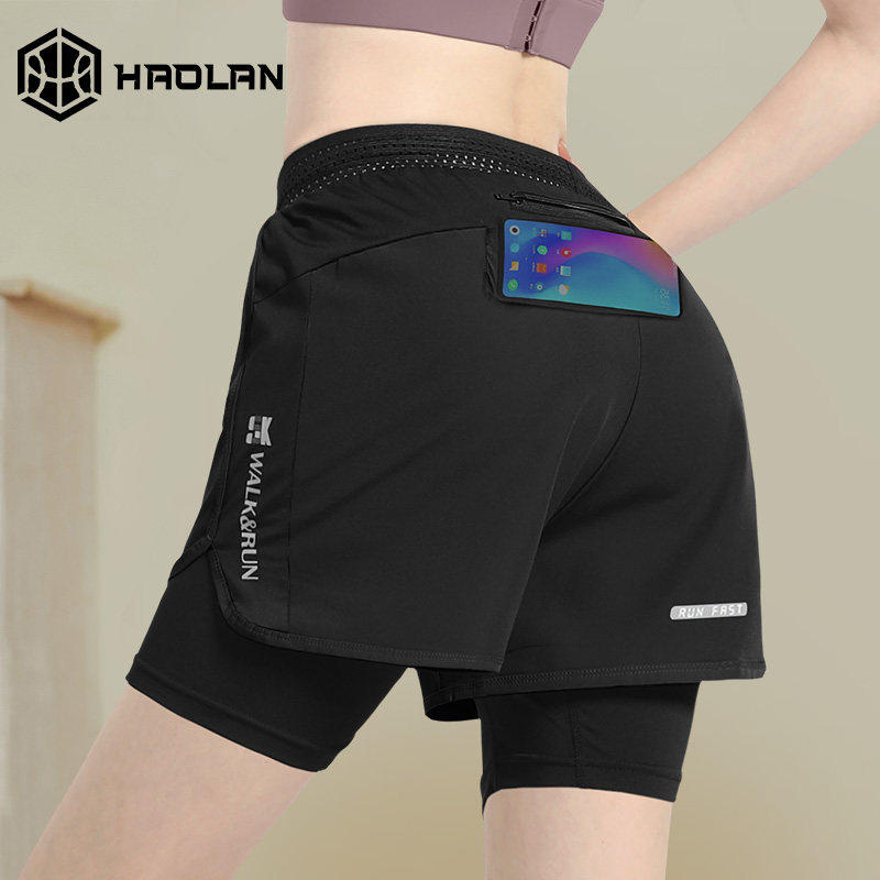 马孔多官方运动短裤女防走光跑步专用可放手机夏季大码内衬羽毛球