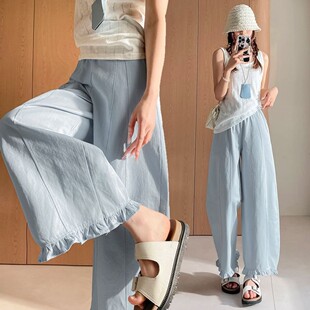 宽松显瘦气球阔腿休闲九分女裤 女2026春夏新款 百搭花苞灯笼裤 时尚