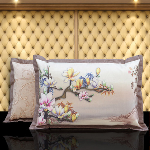 特凉爽夏季冰丝凉席枕头套一对装可机洗