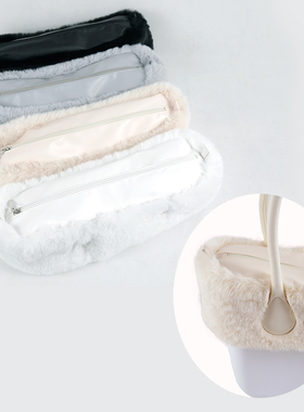 新款 二合一Obag带拉链装饰围领仿獭兔毛classic大包mini中包秋冬