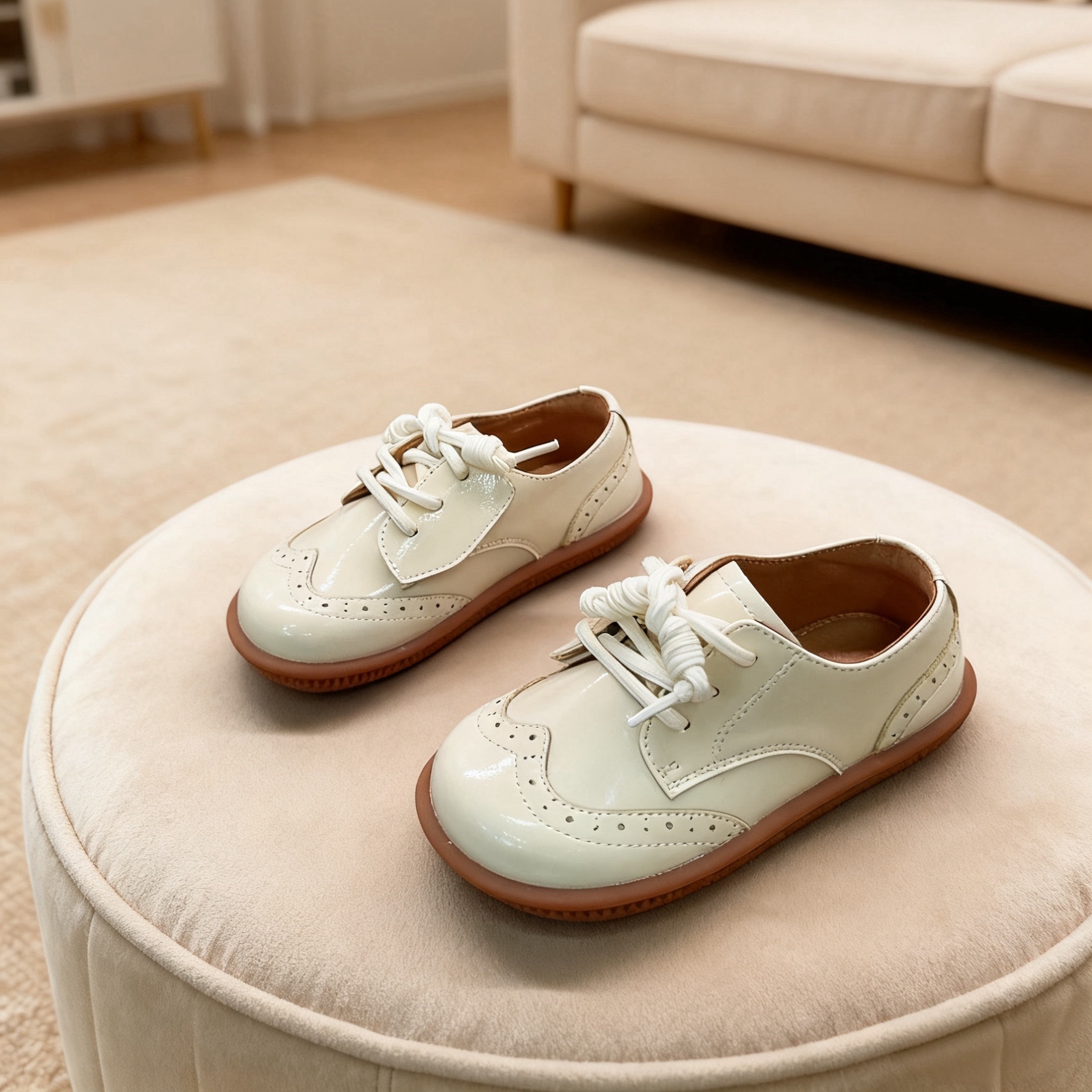 芭杜乐BADULE公主鞋法式田园小皮鞋女童时尚魔术贴单鞋春秋季童鞋