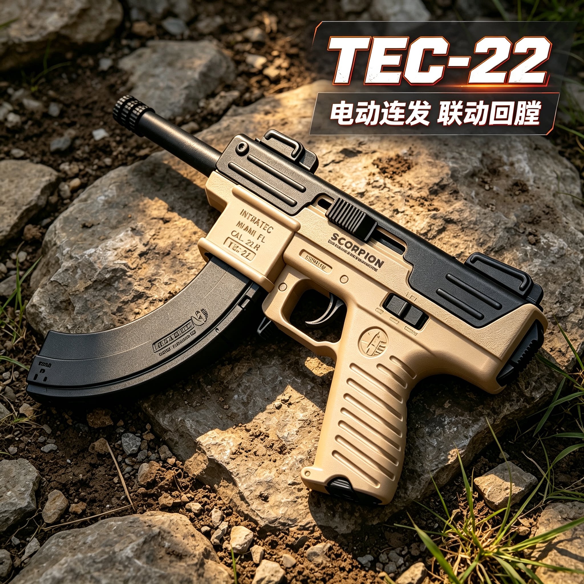悍迪TEC22尼龙电动连发玩具枪图片