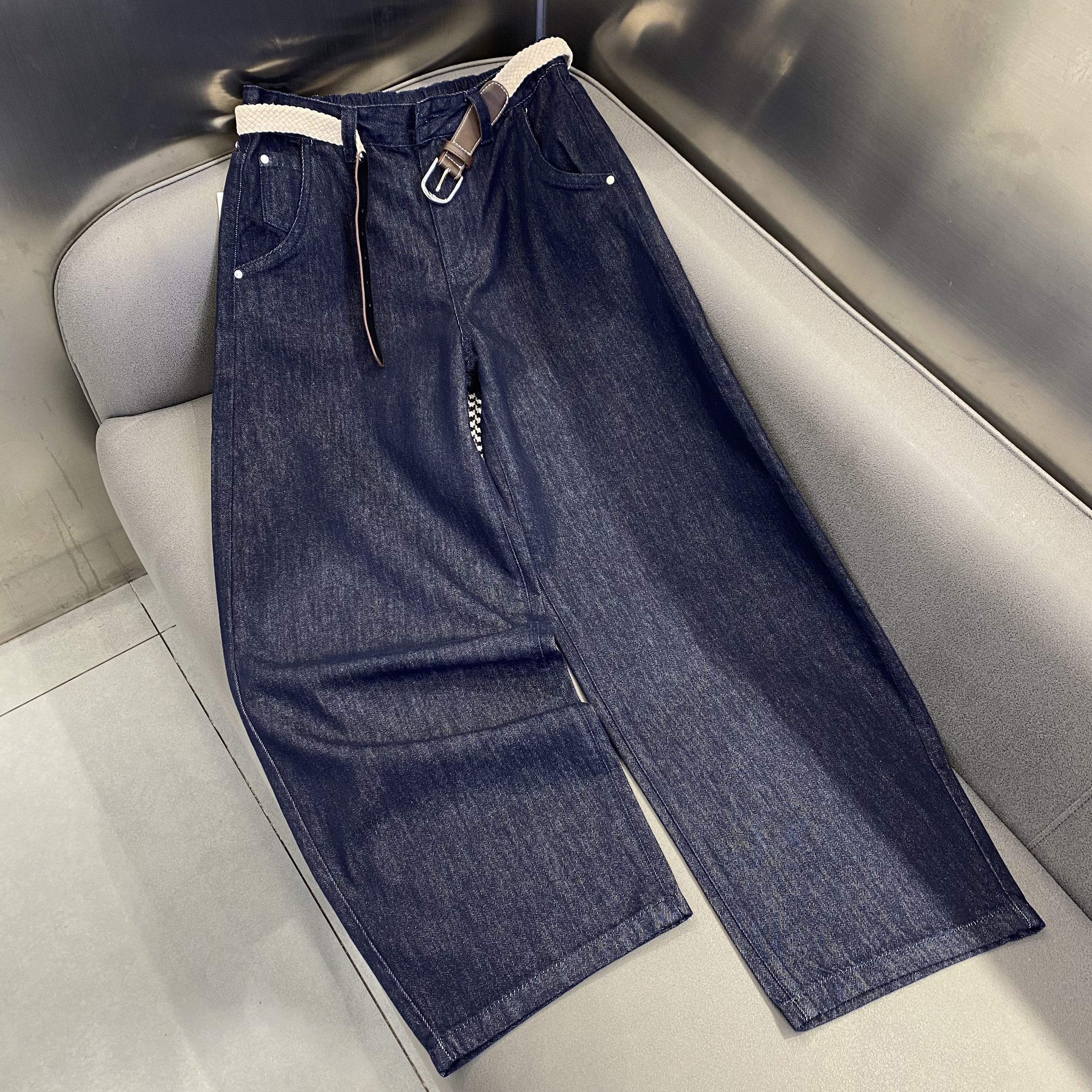 2026新款春装原色牛仔裤男阔腿直筒裤时尚百搭裤子