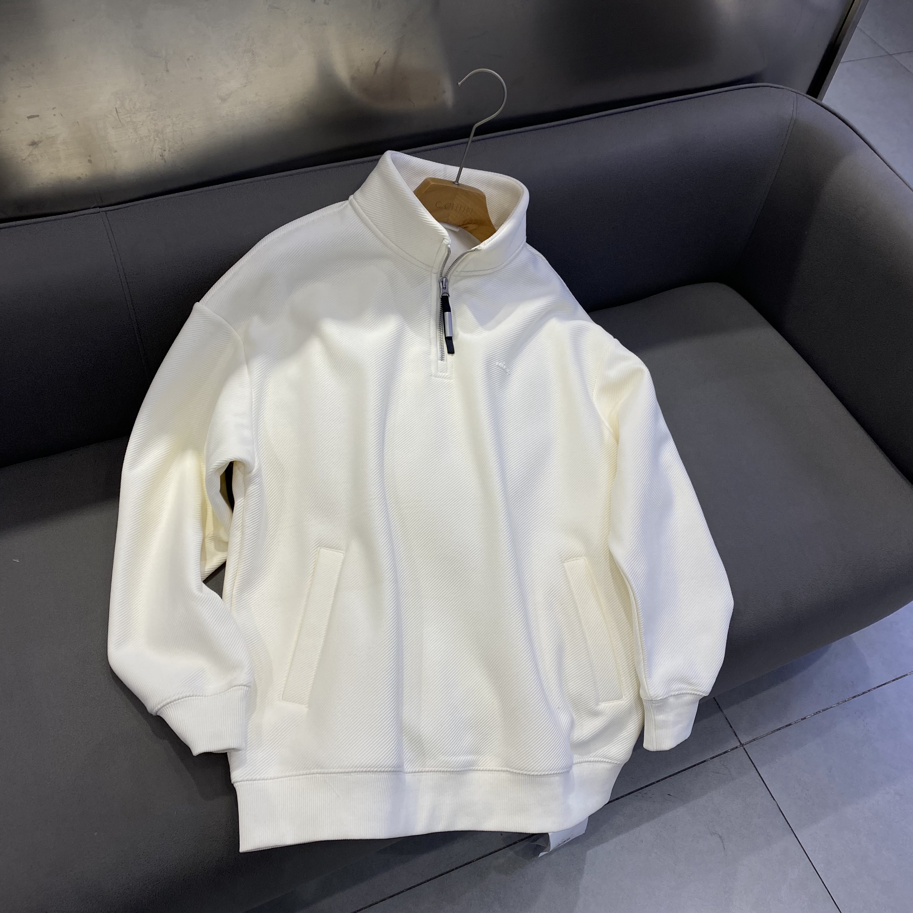 2025新款冬装加绒立领半拉链卫衣宽松男短款外套时尚百搭上衣