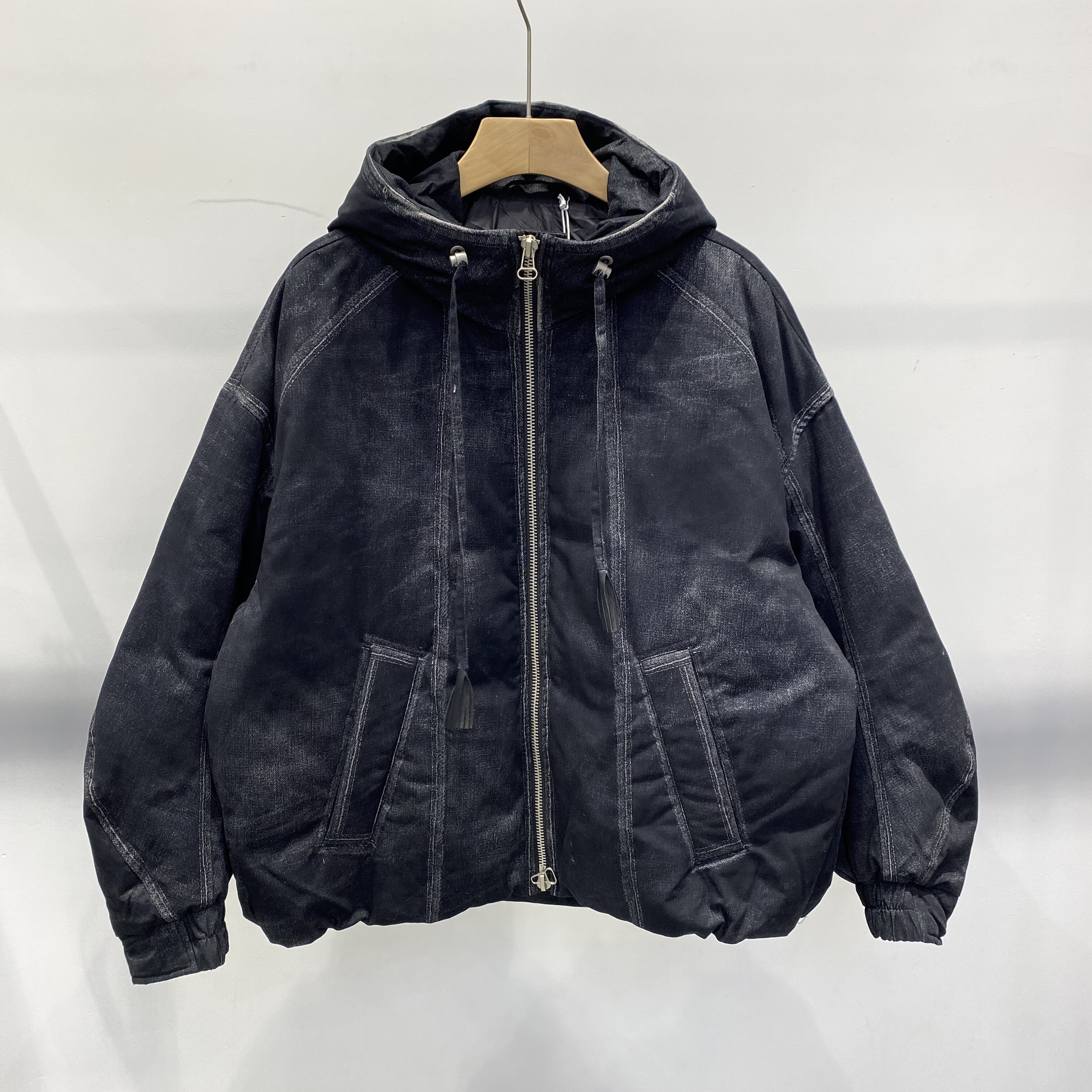 2025冬季新款男连帽羽绒服蝙蝠袖洗水棉质外套宽松休闲百搭上衣