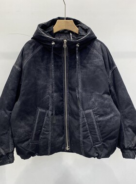 2025冬季新款男连帽羽绒服蝙蝠袖洗水棉质外套宽松休闲百搭上衣
