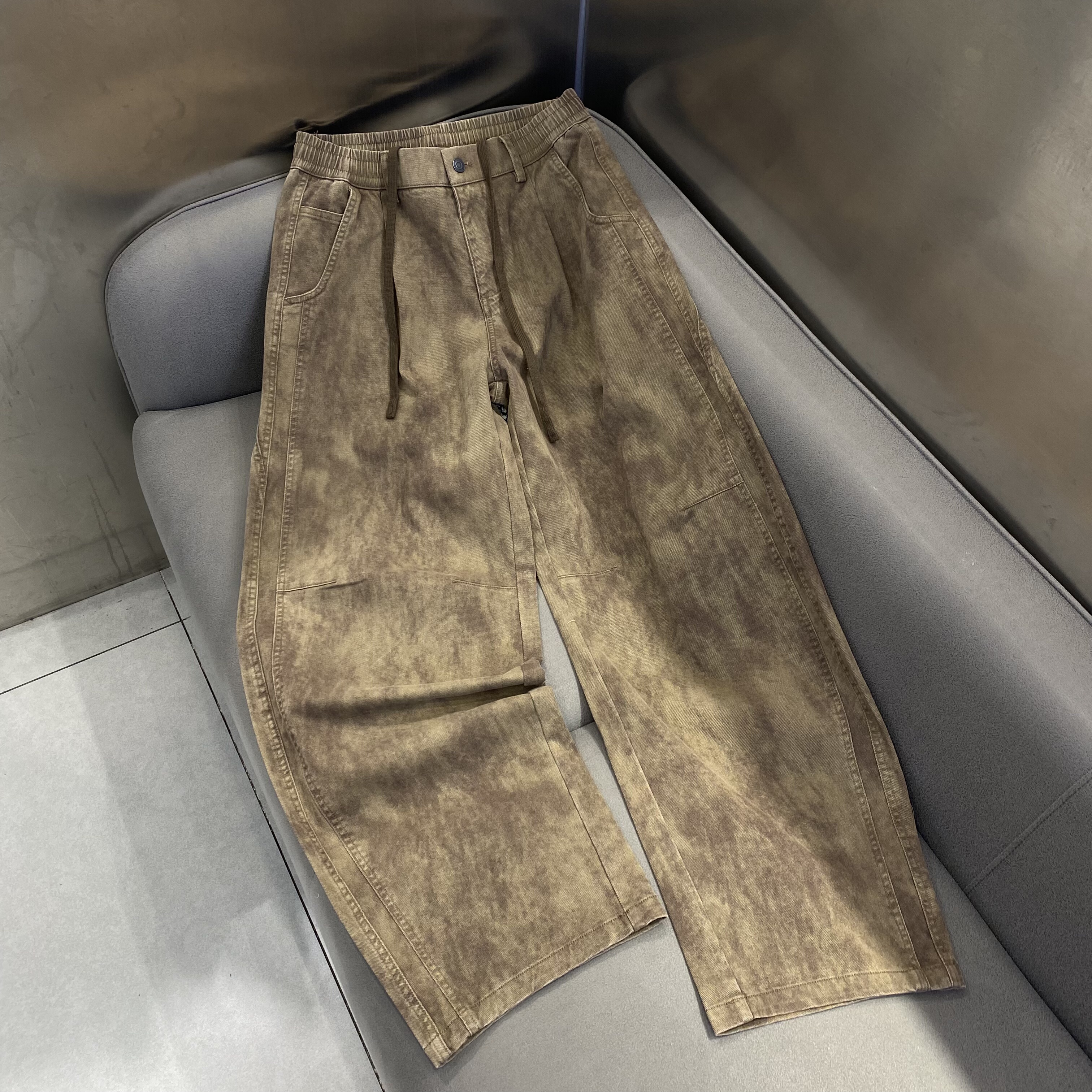 2026新款春装扎染牛仔裤男直筒宽松工装裤美式复古休闲潮流高街