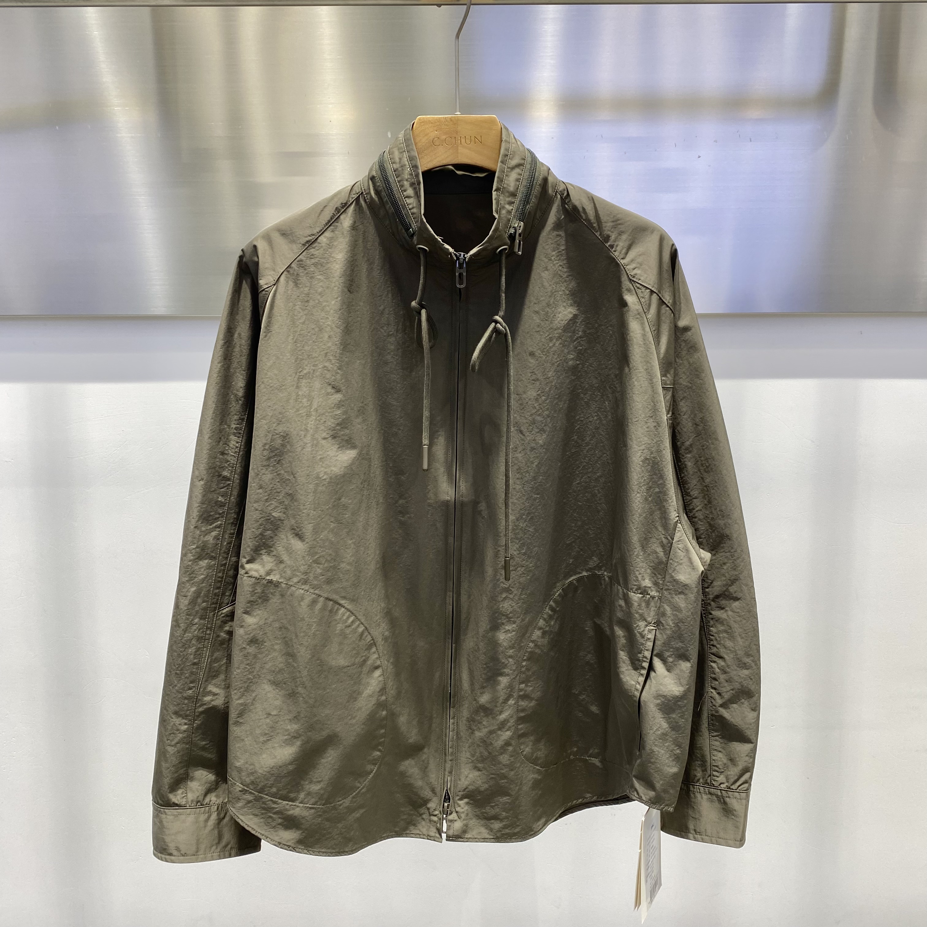 2026新款春装薄款衬衫立领拉链男时尚百搭上衣