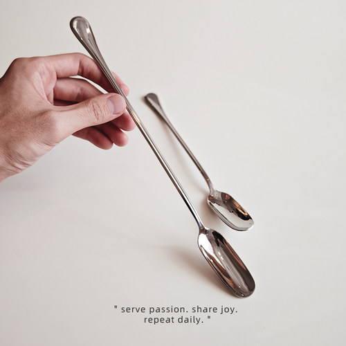 316L不锈钢长柄搅拌勺花茶调酒蜂蜜长柄勺 适合大容量高杯